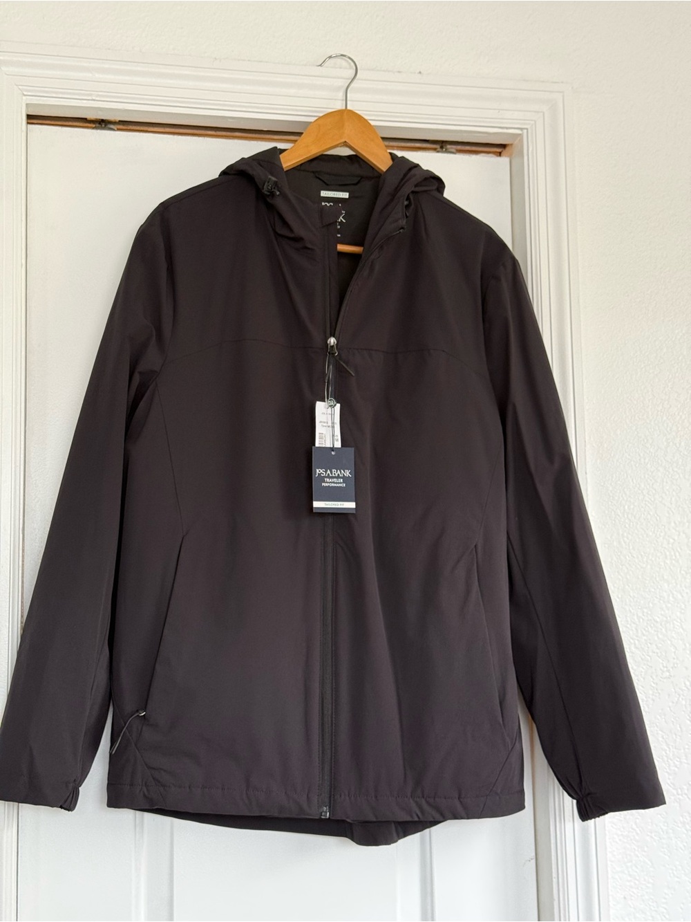 Jos. A. Bank Men's Hooded Raincoat in Black